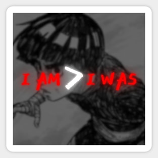 I AM > I WAS, anime, gym Sticker